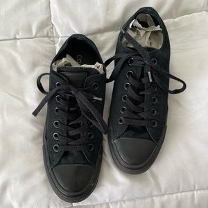 Black lace up converse